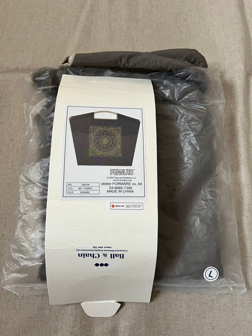【未使用】Ball&chain スヌーピー　バンダナ柄　グレーL