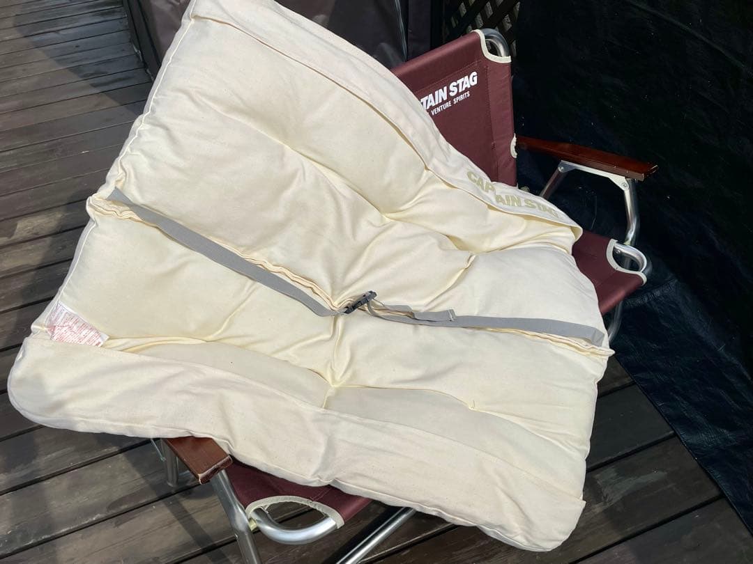 CAPTAIN STAGアルミ 背付き ローベンチとリラックスクッションカバー