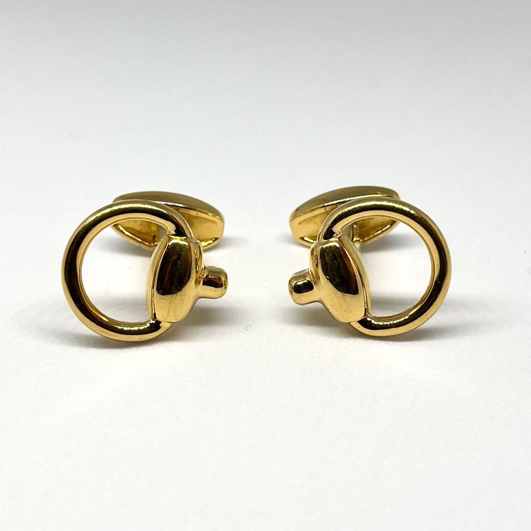 グッチ GUCCI ホースビット カフスボタン　カフリンクス　ゴールド　ロゴ