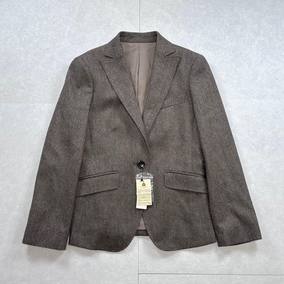 【未使用】NEWYORKER ウールカシミヤ スカートスーツ ブラウン 9号