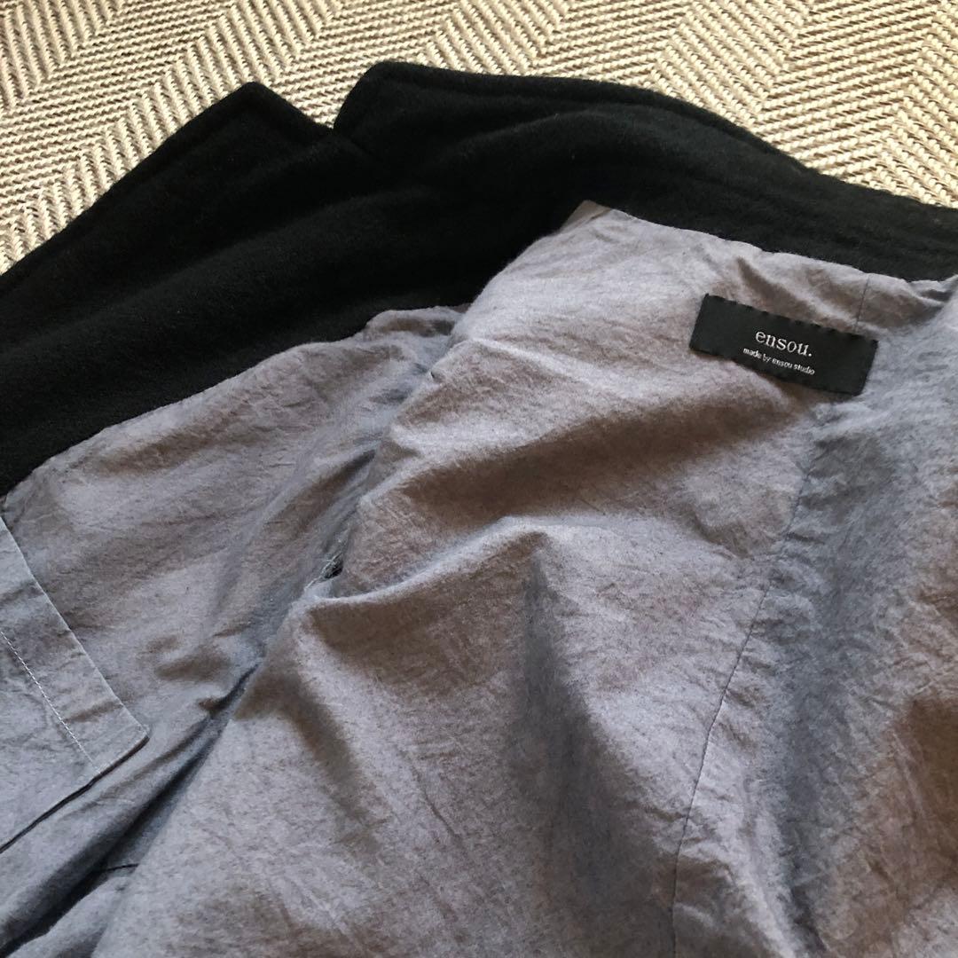 トップス ensou. cut - off sleeve jacket BLK (L)