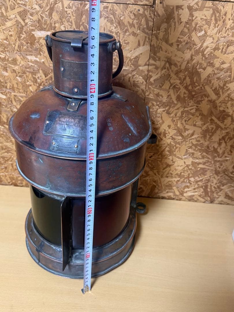 日本船燈株式会社　赤緑　インテリア　ランタン　アンティーク　昭和13年