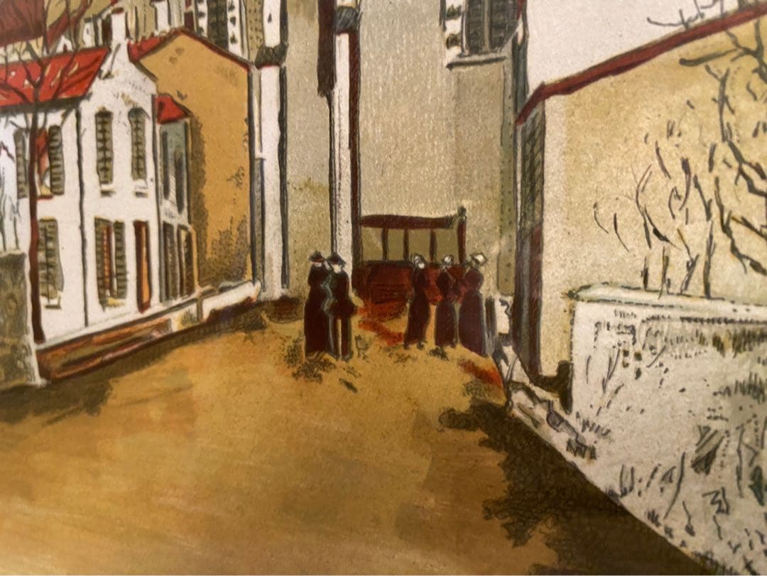 モーリス•ユトリロ 郊外の教会 ムルロー版 リトグラフ 絵画