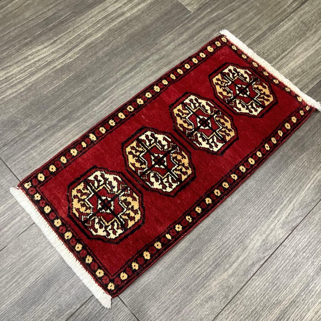 31cmx61ミニラグあがりかまちラグ　ヴィンテージ ラグパキスタン手織り絨毯