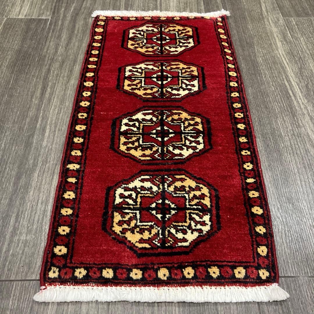 31cmx61ミニラグあがりかまちラグ　ヴィンテージ ラグパキスタン手織り絨毯