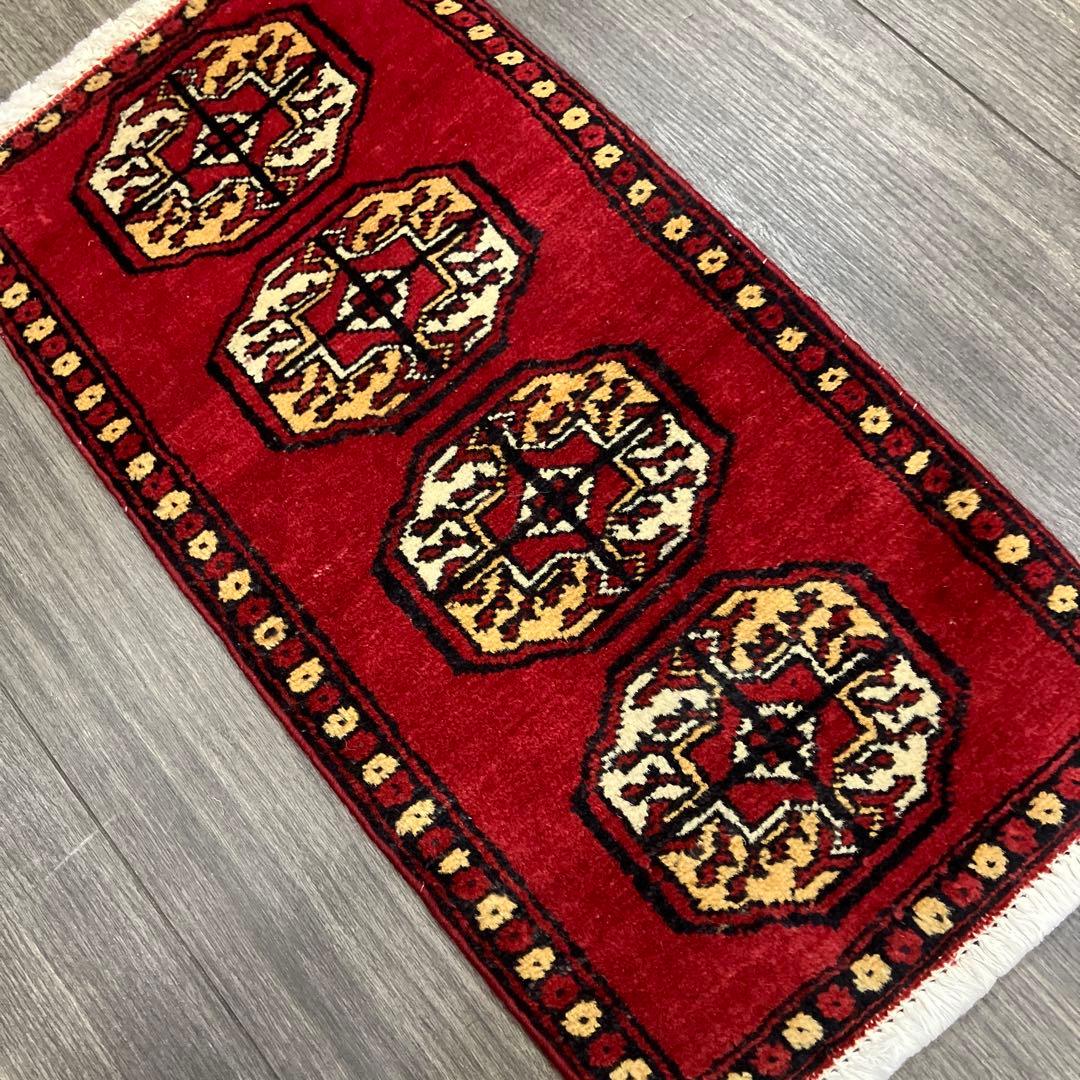 31cmx61ミニラグあがりかまちラグ　ヴィンテージ ラグパキスタン手織り絨毯