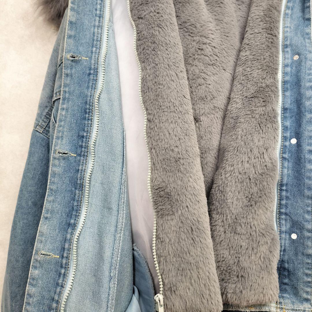 ミカーレミカーレ 4way ボア ファー デニムジャケット オーバーサイズ