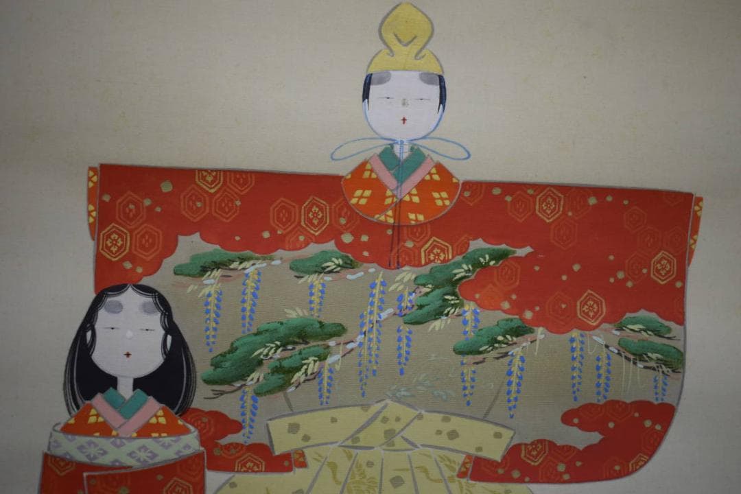 不詳/作者不詳/立雛図/桃の節句/布袋屋掛軸HJ-542