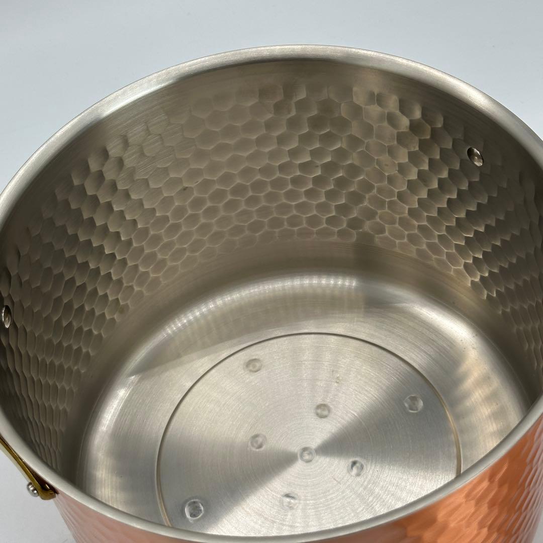 新品未使用 銅製 両手鍋 蓋付き IH対応 ガス火対応 22cm 銅鍋 燕三条