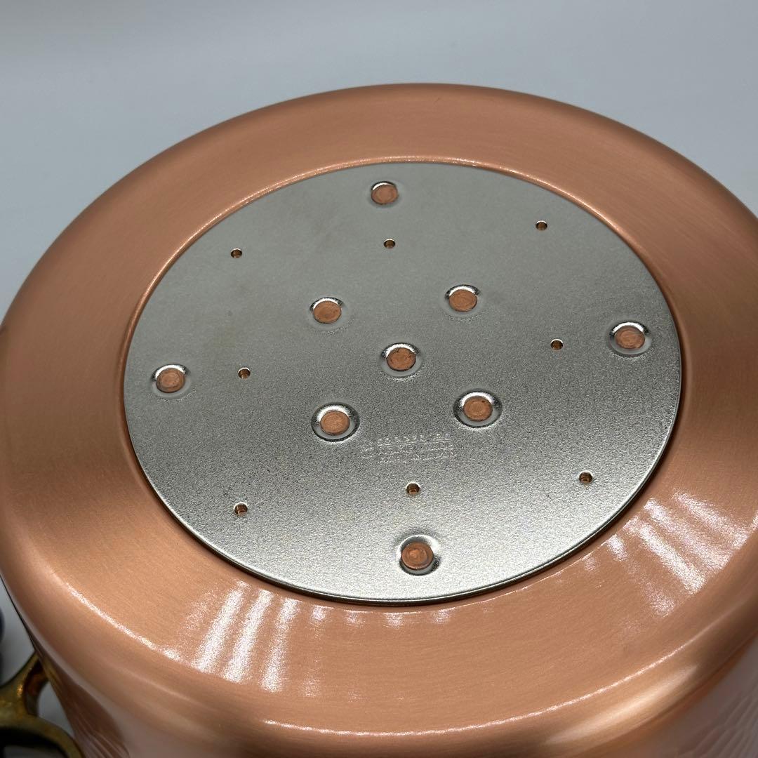 新品未使用 銅製 両手鍋 蓋付き IH対応 ガス火対応 22cm 銅鍋 燕三条