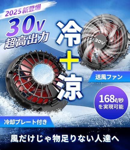 空調作業服 ファンバッテリーセット ペルチェ式【30V超強出力＆40000mAA