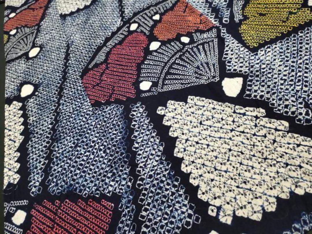 有松絞り　浴衣　トールサイズ　扇子　蜘蛛絞り　三浦絞り