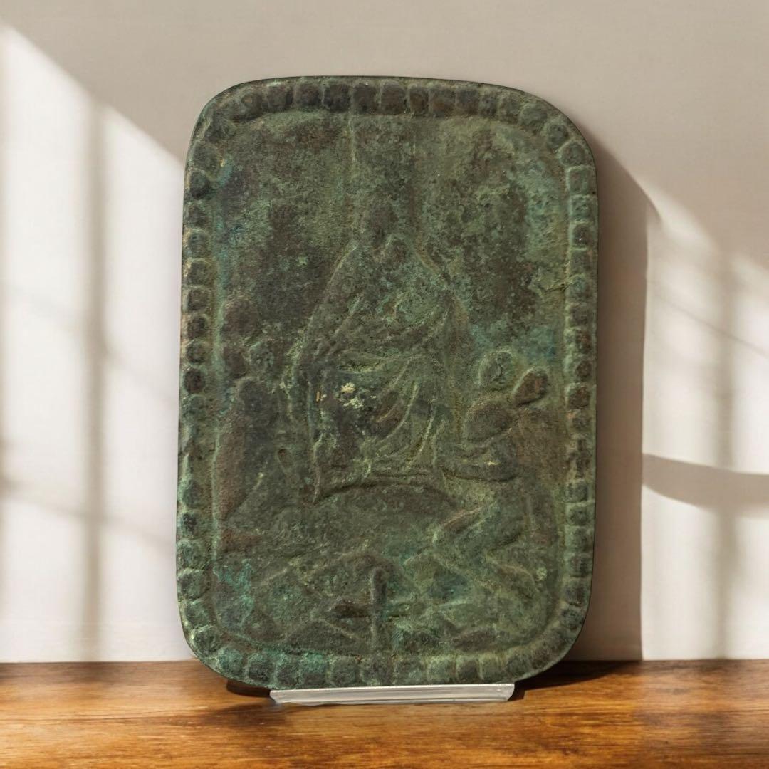 M463❀【本物】隠れキリシタン 踏み絵 聖母子像 銅製 絵踏 聖母マリア 青銅