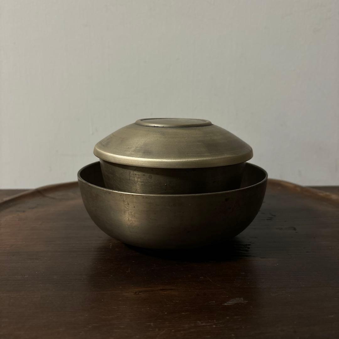 韓国　古い真鍮製の器　3点　その16アンティーク　古道具　韓国骨董　李朝