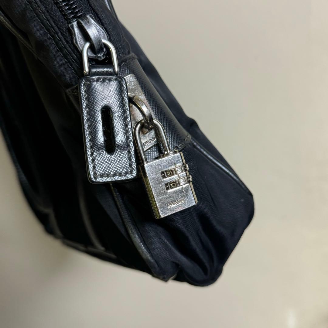 PRADA プラダ ビジネスバッグ ナイロン×サフィアーノ レザー ブラック 黒