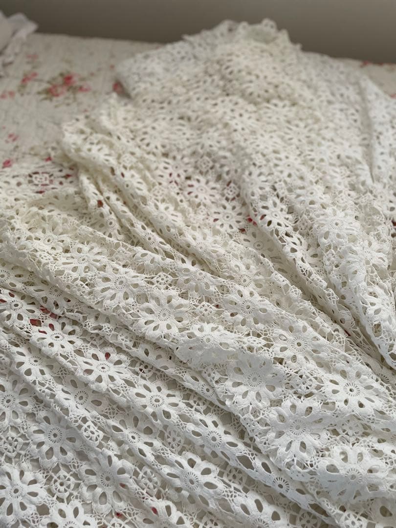 ˚✧₊⁎断捨離SALE⁎⁺˳✧༚ハンドメイド レース ベッドカバー♡イギリス製
