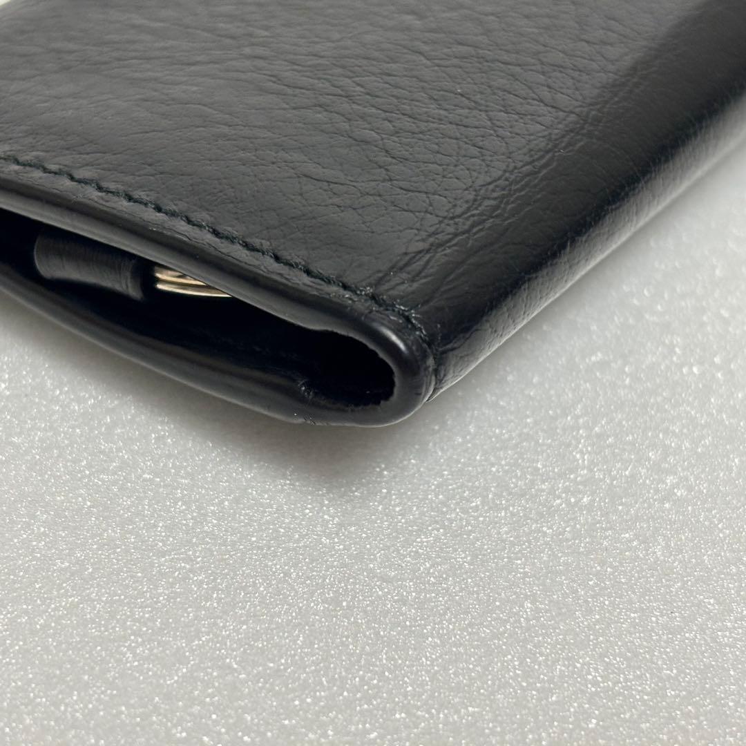 美品♡BALENCIAGA バレンシアガ ペーパー 6連キーケース リング 黒