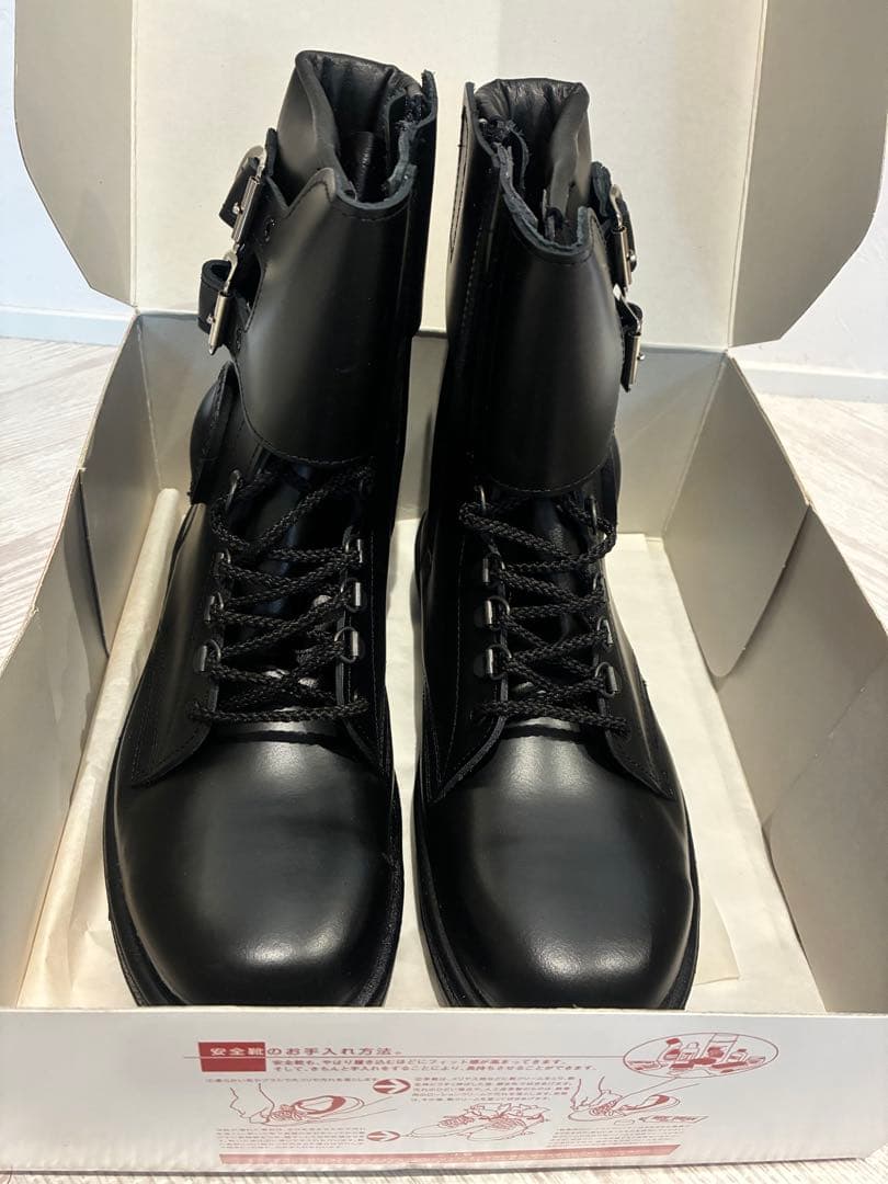 黒いバックル付き安全靴　25.5 未使用