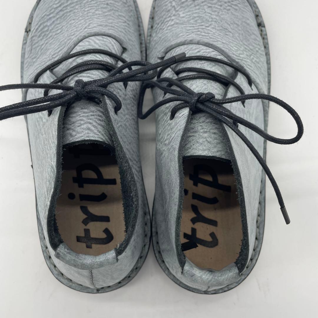【レア】 trippen ショートブーツ レースアップ グレー レザー