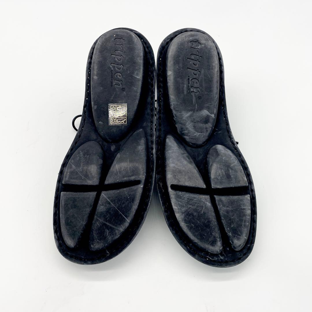 【レア】 trippen ショートブーツ レースアップ グレー レザー