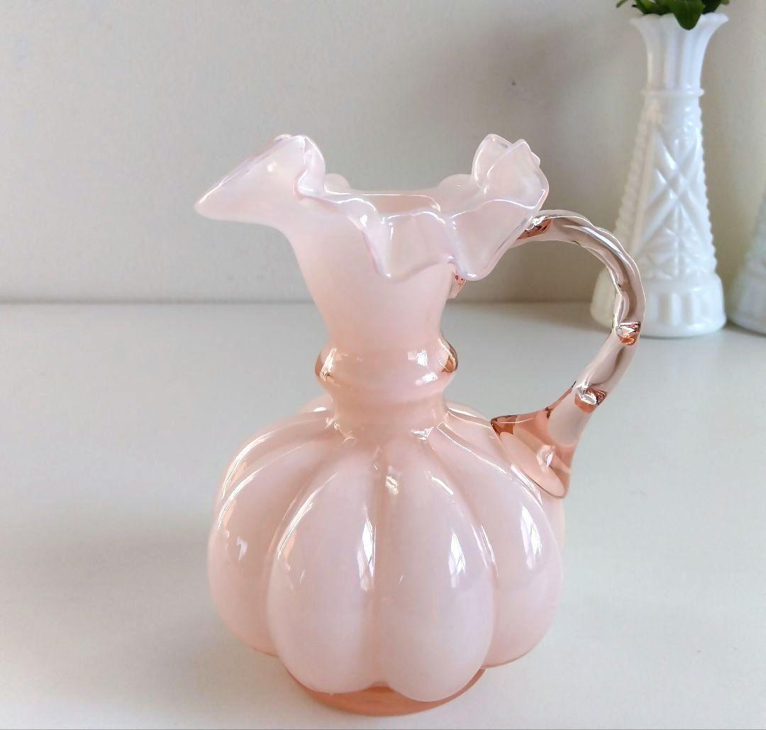 美☆フェントン ピンクフレンチ 花瓶 フリル ピッチャー