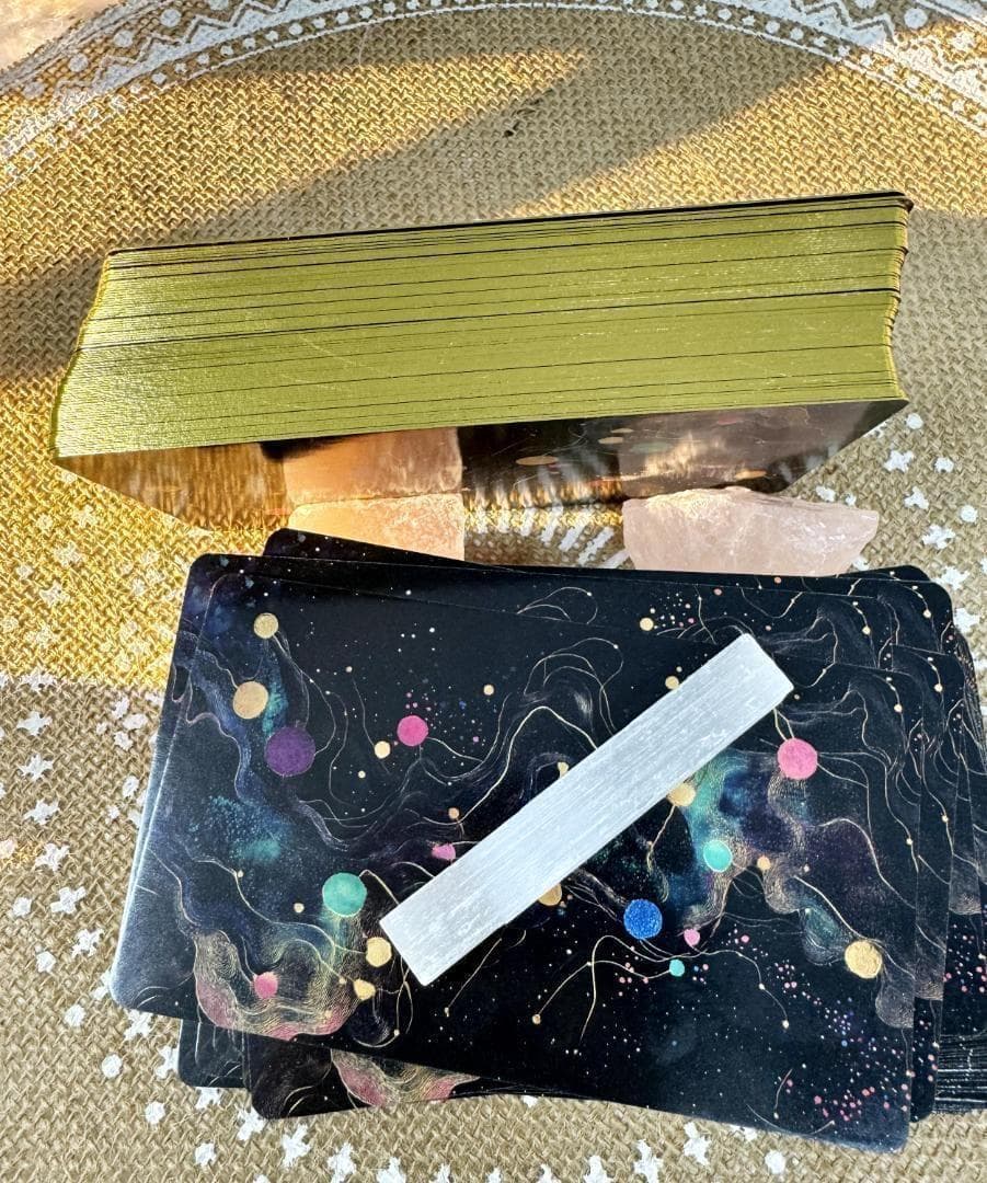 在庫2点✨金縁ver✨超美麗イラスト✨夜空と星の魔法の庭の神秘のタロットカード