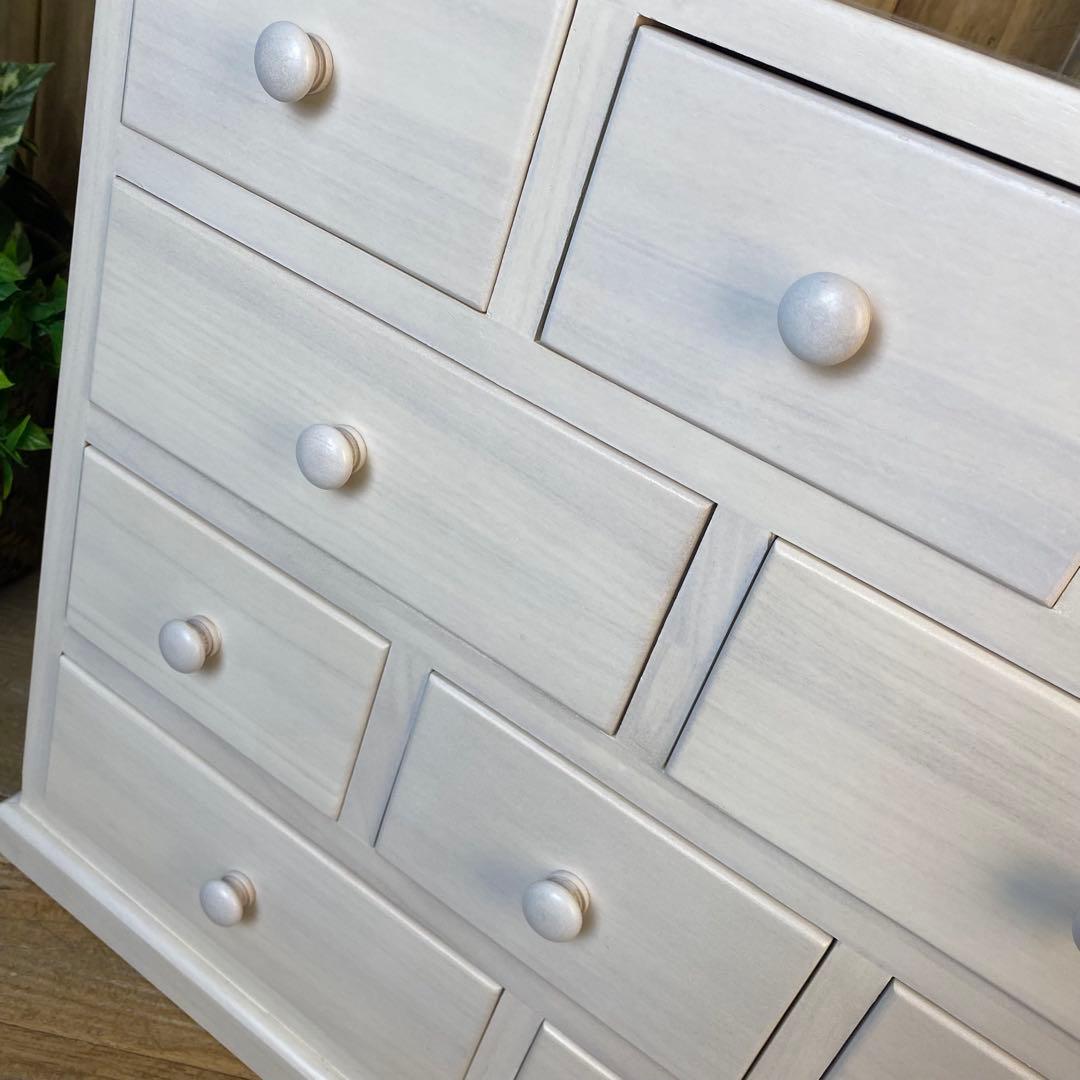 大幅値下げセール中！木製多引き出し桐チェストタンスBホワイト60㎝×53㎝収納