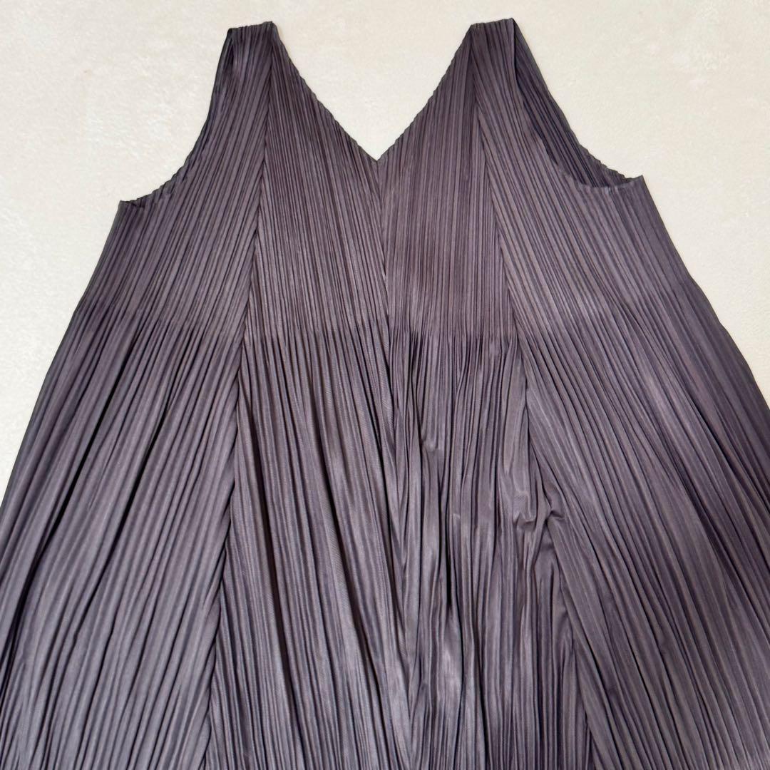 極美品✨PLEATS PLEASE チュニック　変更　斜めプリーツ　グレー