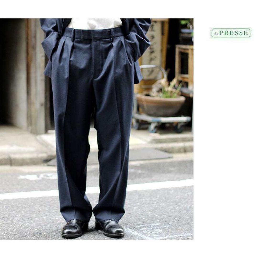 A.PRESSE ウールカシミヤ スラックス セットアップ可能 アプレッセ