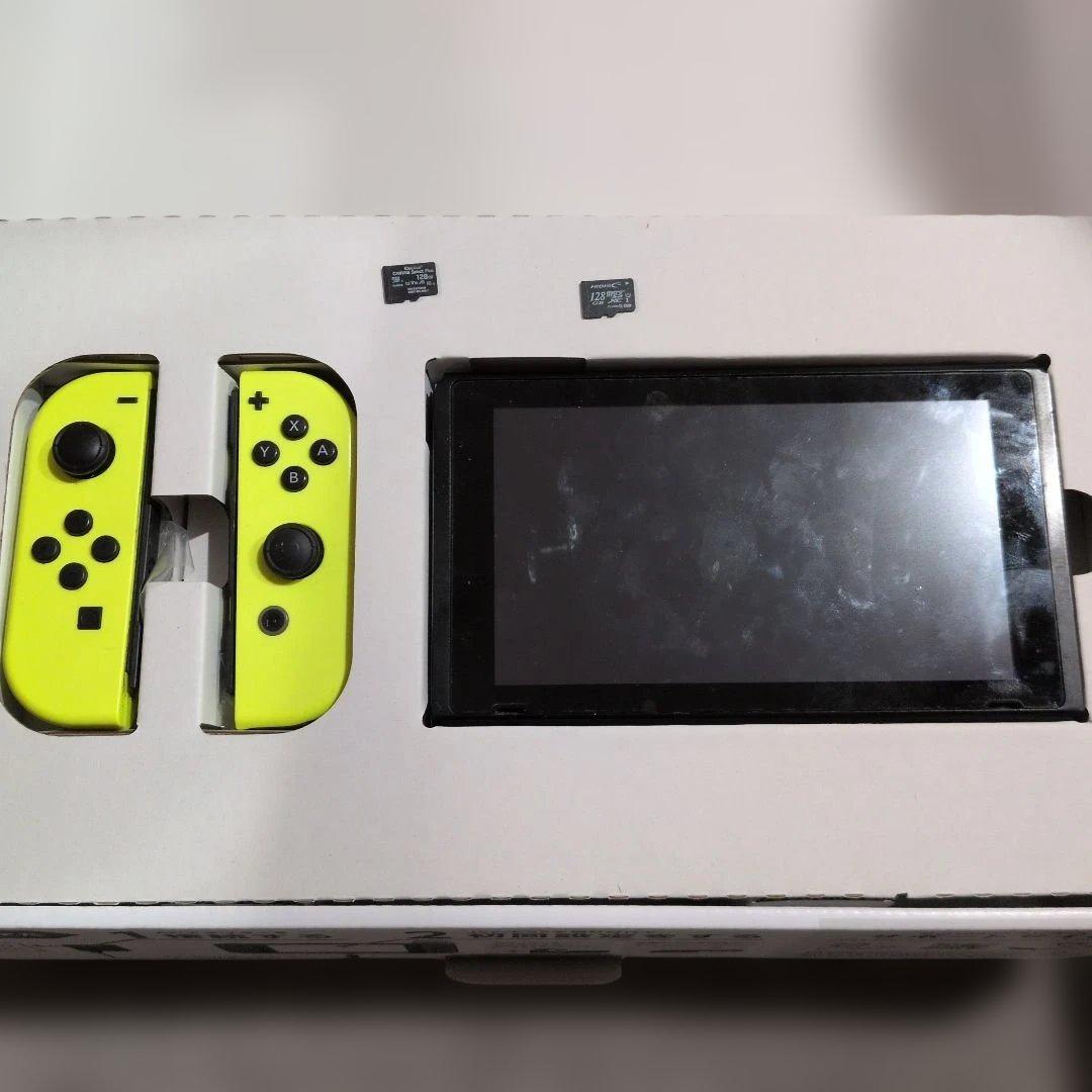 【SDカード2つセット】Nintendo Switch 本体 イエロー 箱付き
