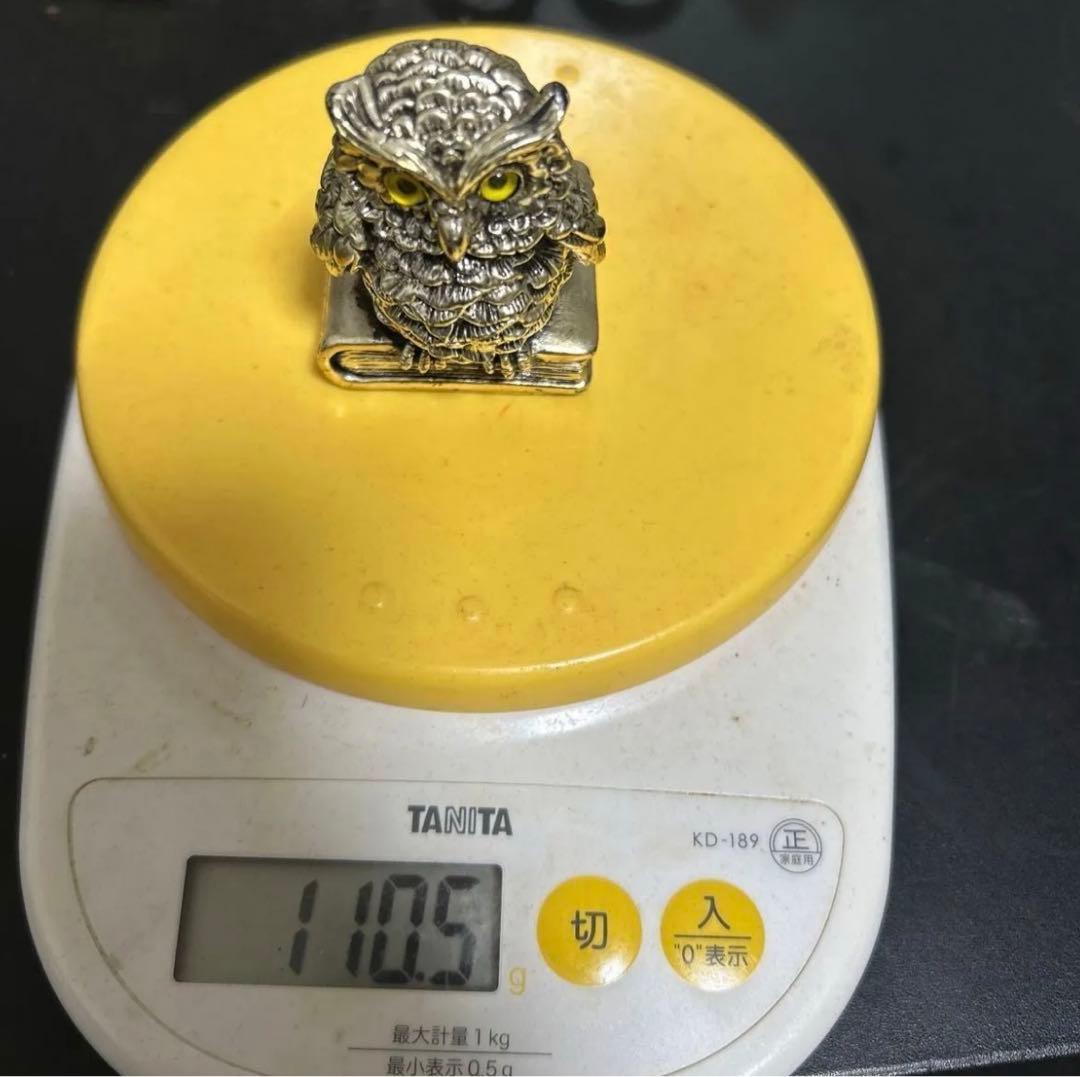 イタリア製・老舗名門　BERNASCONI 純銀（800シルバー）フクロウ置物