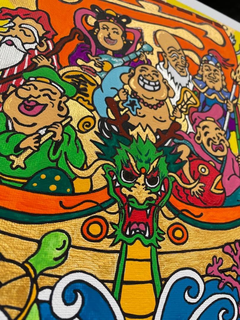 うさ☆ 開運絵画 七福神 アクリル画 絵画 龍ノツカイ 金運