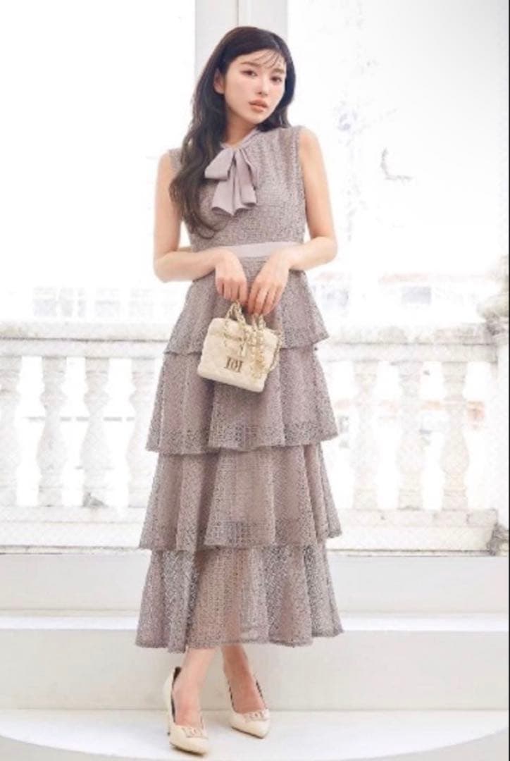 ダーリッチ　darich レーシーティアードロングドレス