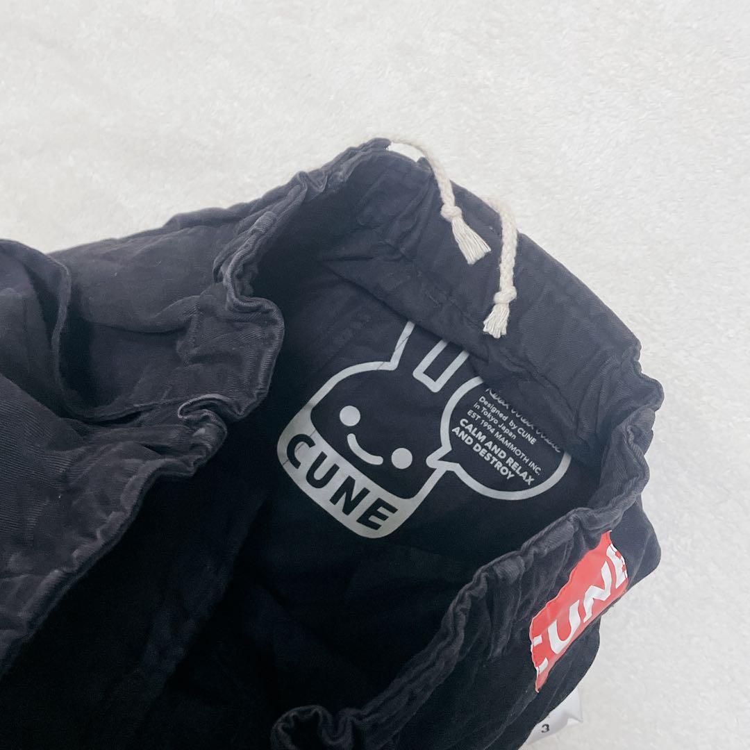 CUNE キューン　カーゴパンツ　ブラック　うさぎ　6連　Rミリタリー風　古着