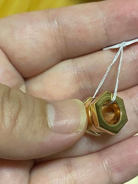 K18 yg 未使用バレルペンダント