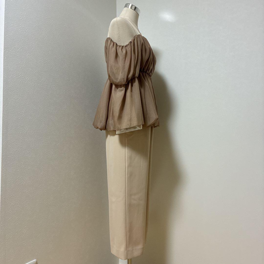 ANDRESDアンドレスド niana ベージュ　バルーンペプラムパンツドレス