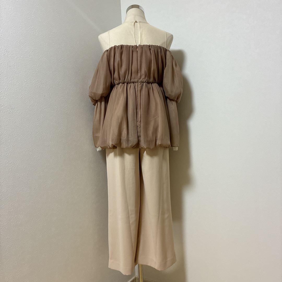 ANDRESDアンドレスド niana ベージュ　バルーンペプラムパンツドレス