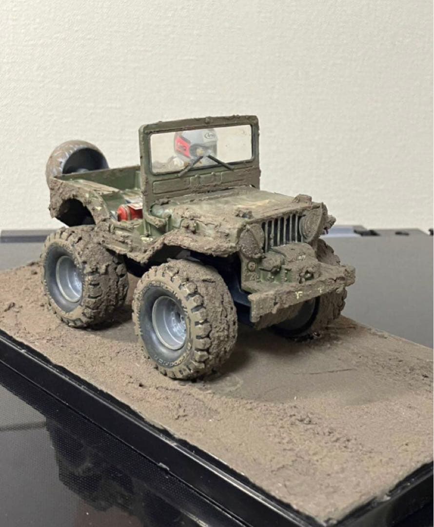 タミヤ ミニ四駆 「ワイルドウイリスJr」 完成品 ジオラマ仕立て 泥道ver