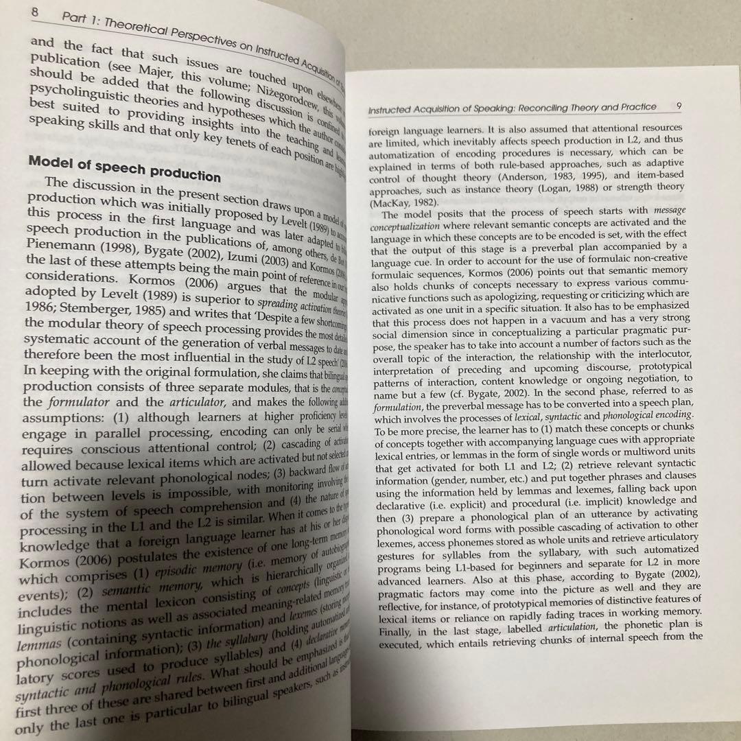 洋書 Speaking and Instructed Foreign Language