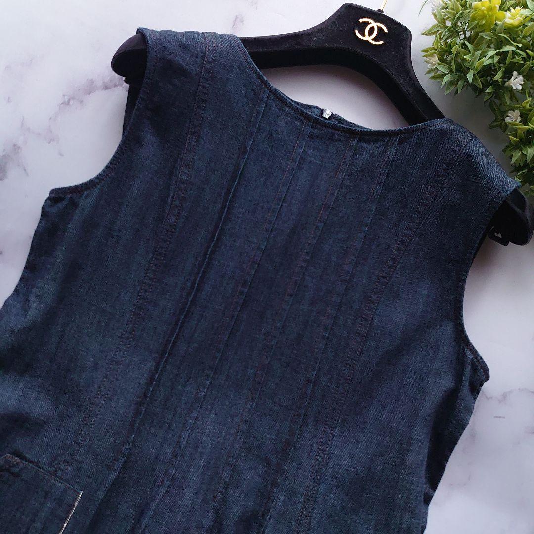 25SS タグ付 DUAL VIEW 麻100％ サマーデニムワンピース 40