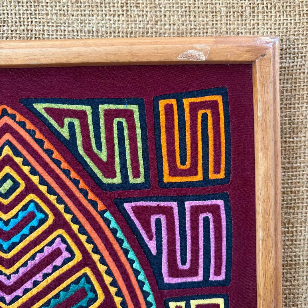 モラ　刺繍　ビンテージ極上品　額装済み