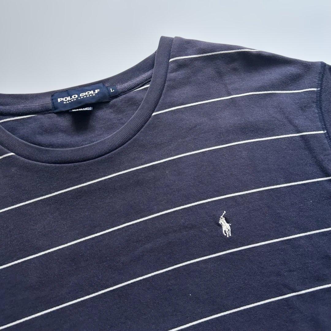 90s Ralph Lauren ボーダースウェット ナス紺 ラルフローレン希少