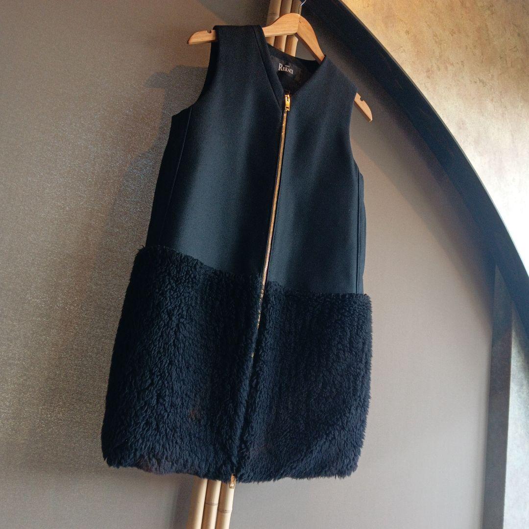 本日限定価格❢美品!!THE RERACS ブラックボアベストジレ