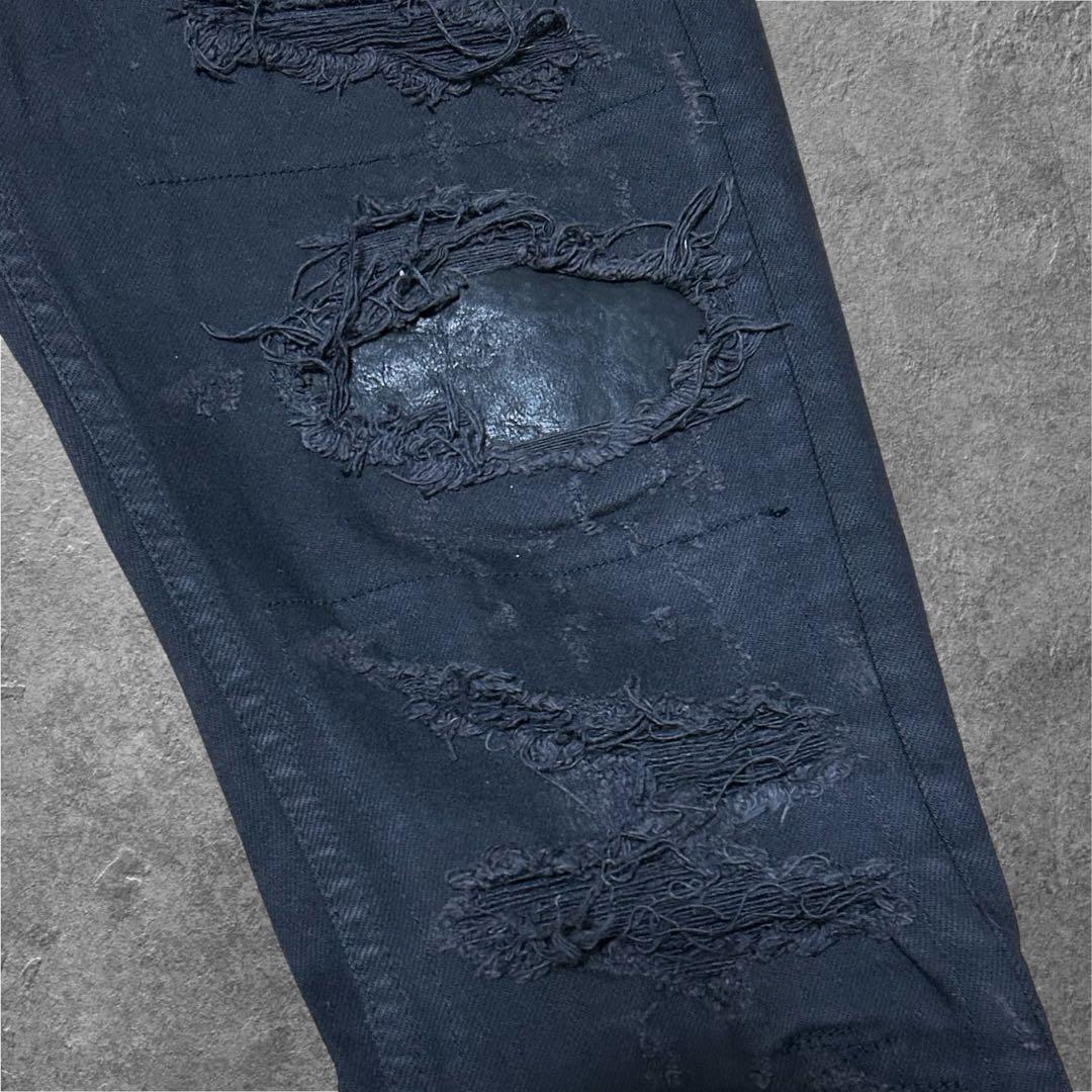 ダメージ加工 ISAMUKATAYAMA BACKLASH スキニーデニム 黒