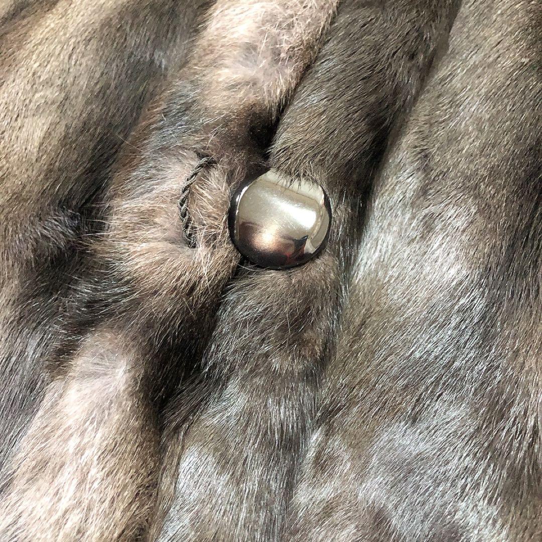 リバーシブルリスファーコート　リアルファー　毛皮　2way　グレー