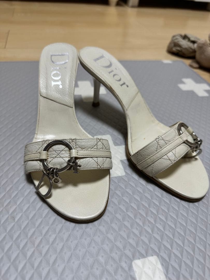 正品Dior ホワイト ミュール 5cm