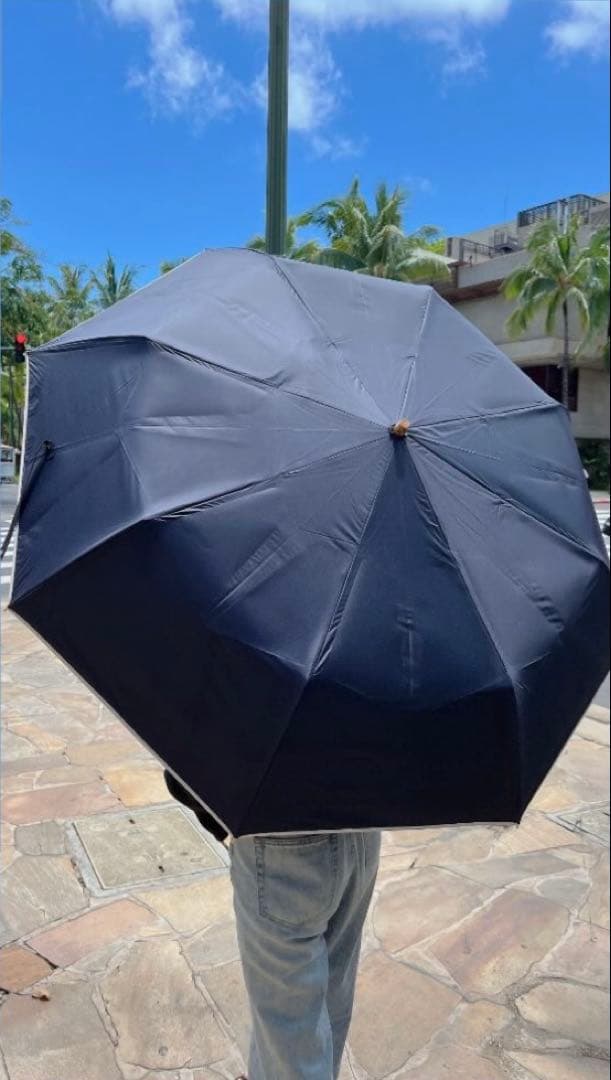 完全遮光　晴雨兼用　日傘　成瀬愛里　しいちゃん　100%遮光　ネイビー