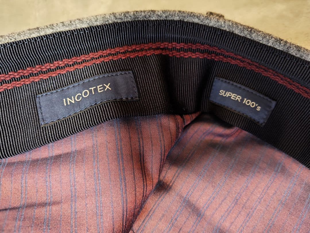 INCOTEX SUPER100's ウール スリムフィット スラックス 44