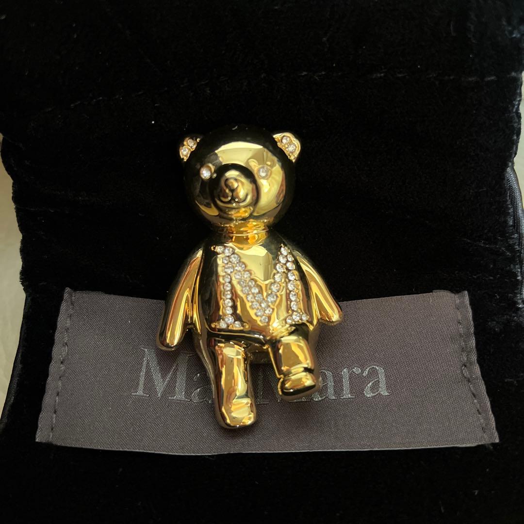 【未使用】MaxMara テディベア ブローチ SHINY