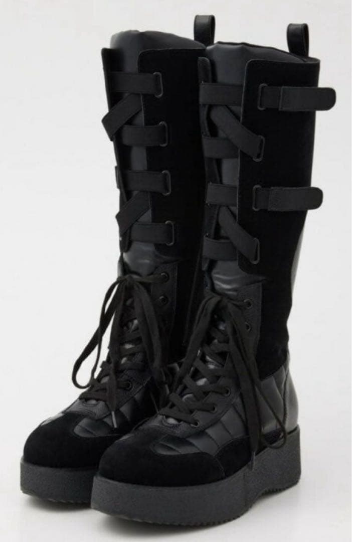 SLY スライ PLATFORM SNEAKER ブーツ BLK ロングブーツL
